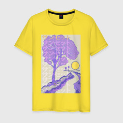 Мужская футболка хлопок Солнечный закат аниме