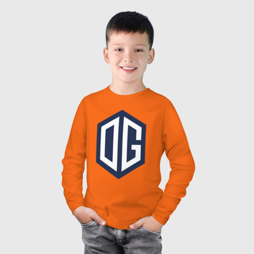Детский лонгслив хлопок с принтом OG logo, фото на моделе #1