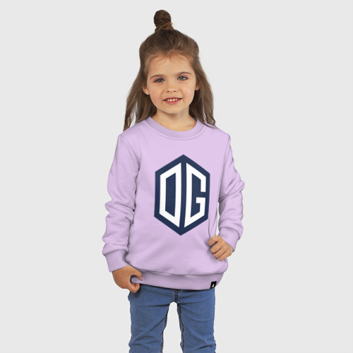 Детский свитшот хлопок OG logo, цвет лаванда - фото 3
