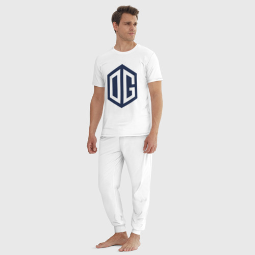 Мужская пижама хлопок OG logo, цвет белый - фото 5