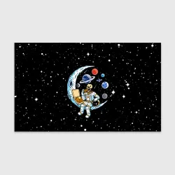 Бумага для упаковки 3D Skeleton astronaut eats pizza while sitting on the moon