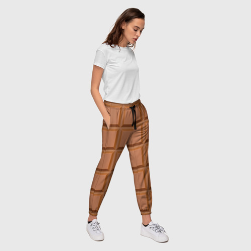 Женские брюки 3D с принтом Milk chocolate guy, вид сбоку #3