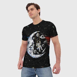 Мужская футболка 3D Космические качели - череп - фото 2