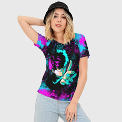 Женская футболка 3D Slim Моб Психо - неон - фото 2