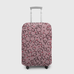 Чехол для чемодана 3D Абстракция круги розовый