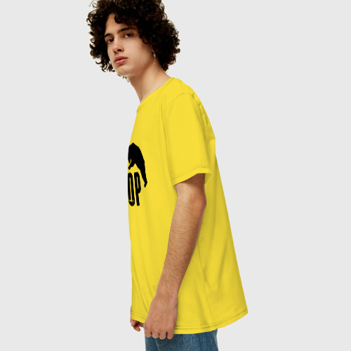 Мужская футболка хлопок Oversize Егор и медведь, цвет желтый - фото 5