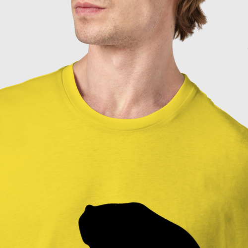 Мужская футболка хлопок Илья и медведь, цвет желтый - фото 6