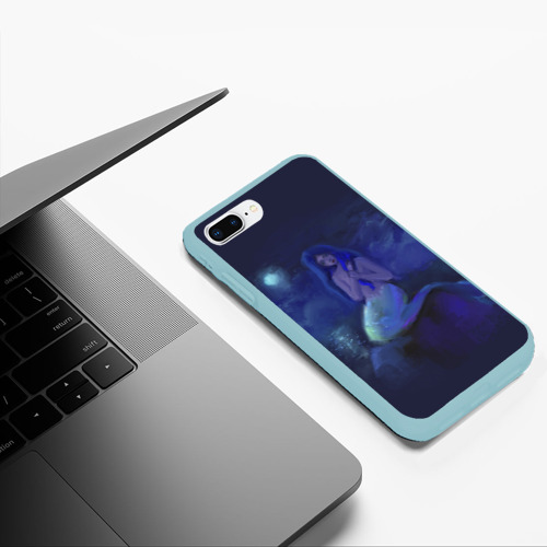 Чехол для iPhone 7Plus/8 Plus матовый с принтом Русалка и полнолуние, фото #5