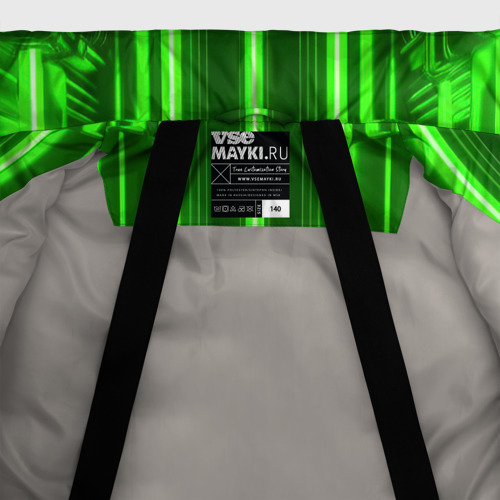 Зимняя куртка для мальчиков 3D с принтом Зеленые световые объекты, фото #5