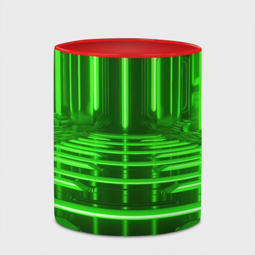 Кружка с полной запечаткой с принтом Зеленые световые объекты, фото #4