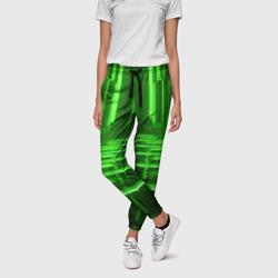 Женские брюки 3D Зеленые световые объекты - фото 2