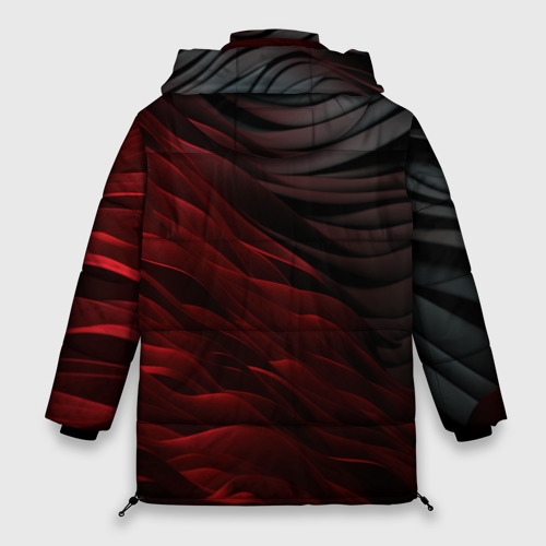 Женская зимняя куртка 3D с принтом Темно-красная текстура, вид сзади #1