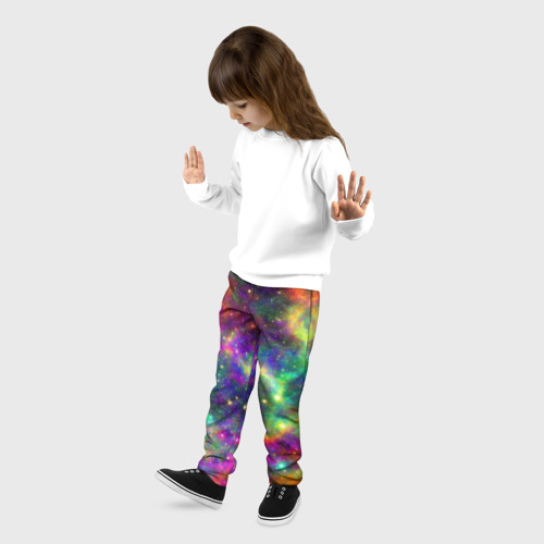 Детские брюки 3D Яркий неоновый космос, цвет 3D печать - фото 3