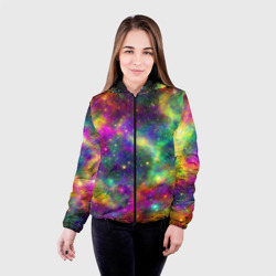 Женская куртка 3D Яркий неоновый космос - фото 2