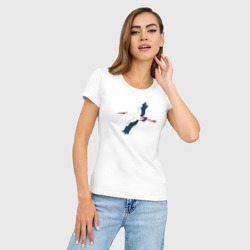 Женская футболка хлопок Slim Белый аист - фото 2