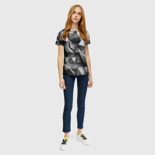 Женская футболка 3D с принтом Белокаменный паттерн, вид сбоку #3