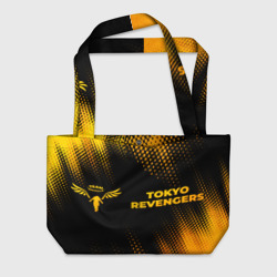 Пляжная сумка 3D Tokyo Revengers - gold gradient: надпись и символ