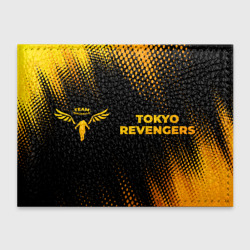 Обложка для студенческого билета Tokyo Revengers - gold gradient: надпись и символ