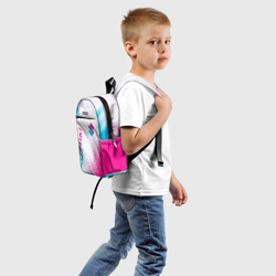Детский рюкзак 3D Suzuki neon gradient style: надпись, символ - фото 2