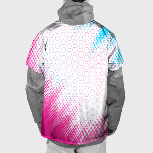 Накидка на куртку 3D Suzuki neon gradient style: надпись, символ, цвет 3D печать - фото 2