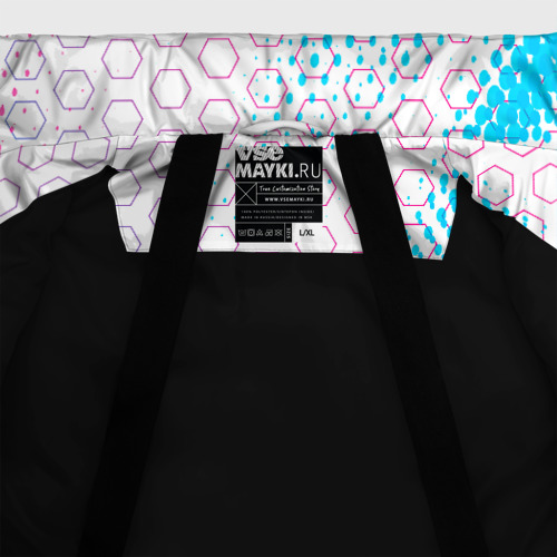 Мужская зимняя куртка 3D с принтом Suzuki neon gradient style: надпись, символ, фото #4