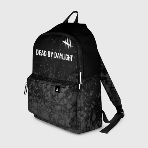 Рюкзак 3D с принтом Dead by Daylight glitch на темном фоне: символ сверху, вид спереди #2