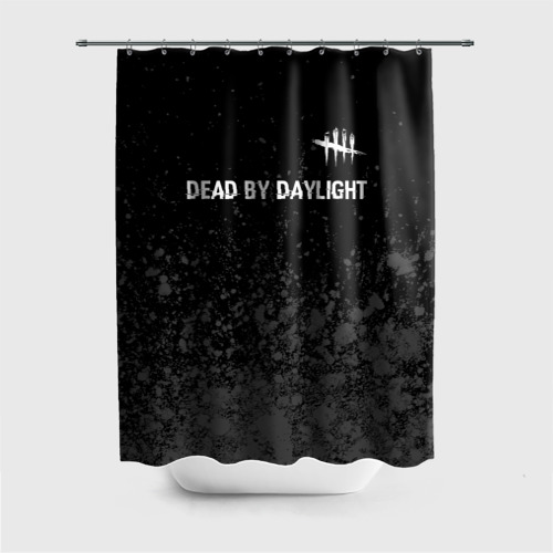 Штора 3D для ванной Dead by Daylight glitch на темном фоне: символ сверху