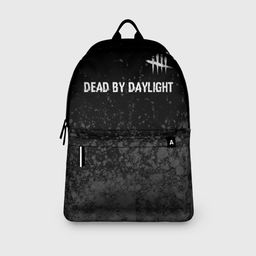 Рюкзак 3D с принтом Dead by Daylight glitch на темном фоне: символ сверху, вид сбоку #3