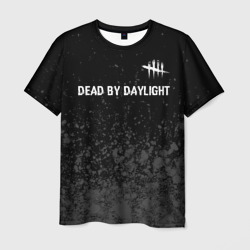 Мужская футболка 3D Dead by Daylight glitch на темном фоне: символ сверху