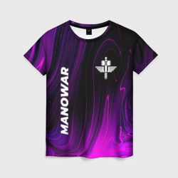 Женская футболка 3D Manowar violet plasma