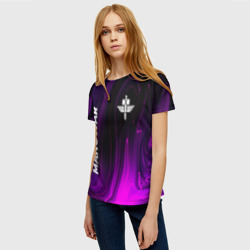Женская футболка 3D Manowar violet plasma - фото 2