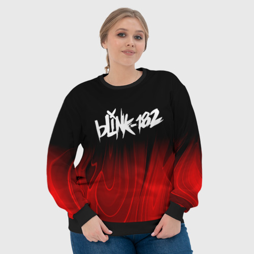 Женский свитшот 3D Blink 182 red plasma, цвет 3D печать - фото 6