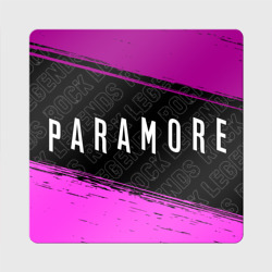 Магнит виниловый Квадрат Paramore rock Legends: надпись и символ