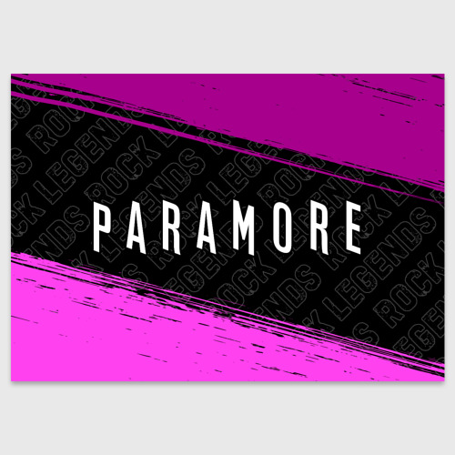 Поздравительная открытка Paramore rock Legends: надпись и символ, цвет белый