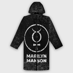Мужской дождевик 3D Marilyn Manson с потертостями на темном фоне