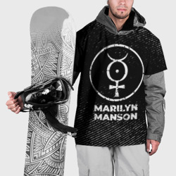 Накидка на куртку 3D Marilyn Manson с потертостями на темном фоне