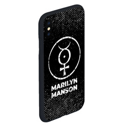 Чехол для iPhone XS Max матовый Marilyn Manson с потертостями на темном фоне - фото 2