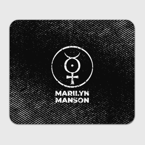 Прямоугольный коврик для мышки Marilyn Manson с потертостями на темном фоне