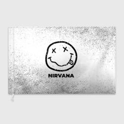 Флаг 3D Nirvana с потертостями на светлом фоне