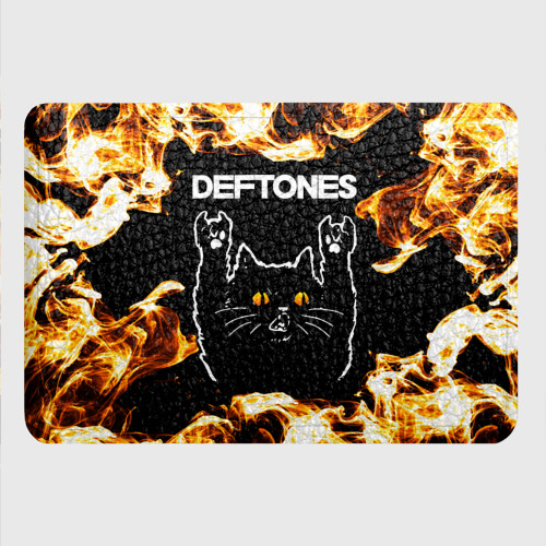 Картхолдер с принтом Deftones рок кот и огонь - фото 4