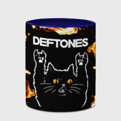 Кружка с полной запечаткой Deftones рок кот и огонь - фото 2