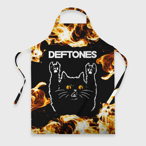 Фартук 3D Deftones рок кот и огонь