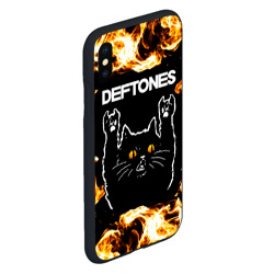 Чехол для iPhone XS Max матовый Deftones рок кот и огонь - фото 2