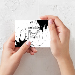 Поздравительная открытка Sex Pistols рок кот на светлом фоне - фото 2