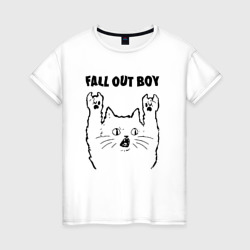 Женская футболка хлопок Fall Out Boy - rock cat