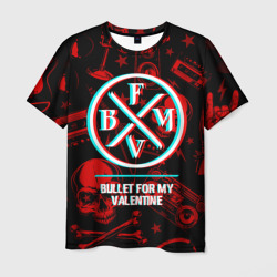 Мужская футболка 3D Bullet For My Valentine rock glitch