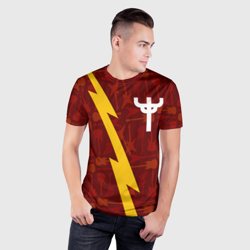 Мужская футболка 3D Slim Judas Priest гитары и молния, цвет 3D печать - фото 3