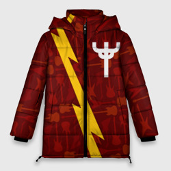 Женская зимняя куртка Oversize Judas Priest гитары и молния