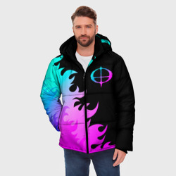 Мужская зимняя куртка 3D Ozzy Osbourne неоновый огонь - фото 2