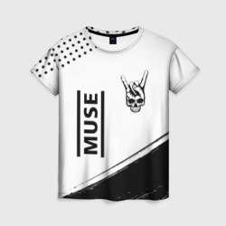 Женская футболка 3D Muse и рок символ на светлом фоне